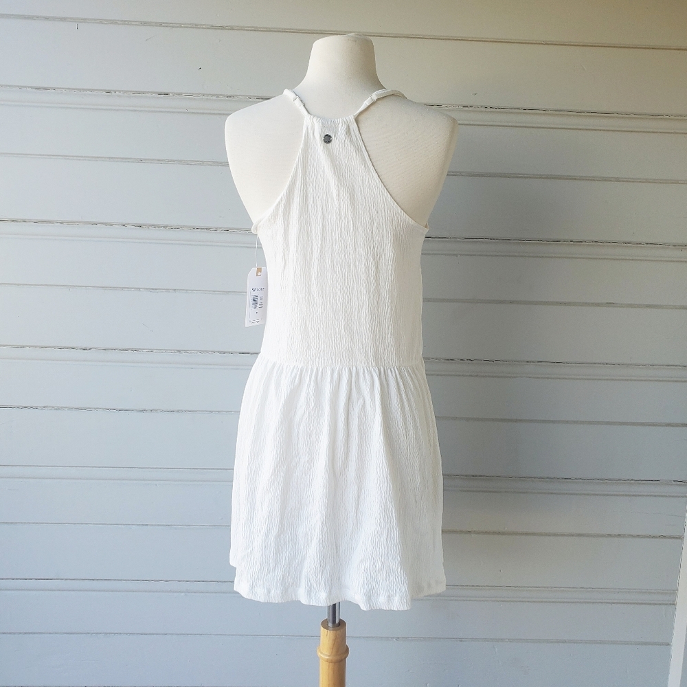 NWT ROXY LaPointe Beaches Embroidered Racerback White Dress M - Picture 4 of 12